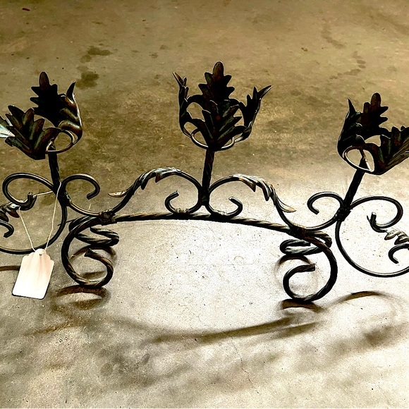 Vintage Ornate 3 Tier Iron Candle Holder - Picture 3 of 4